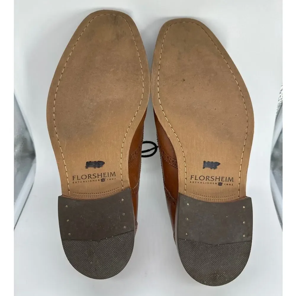 Florsheim Castellano Wingtip Oxford 14137 Brown Leather Dress Shoes Mens 11 D